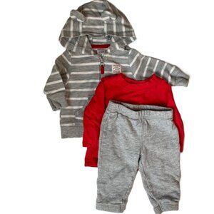Bear Hoodie Outfit Set 3M Gray White Hooded Sweatshirt